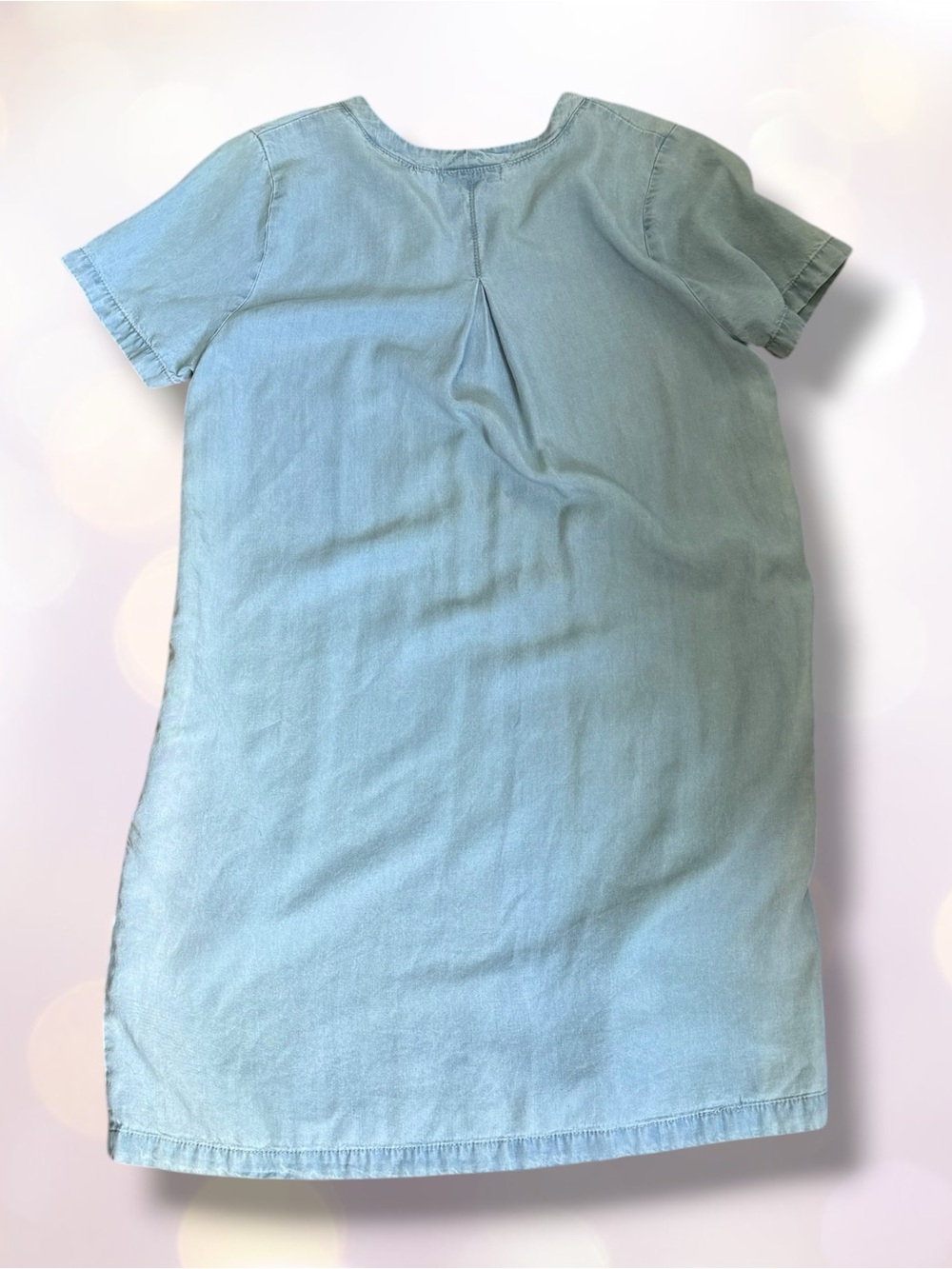 KLD 100% Tencel V-Neck Midi Dress in Light Blue, size roomy small - Picture 2 of 7